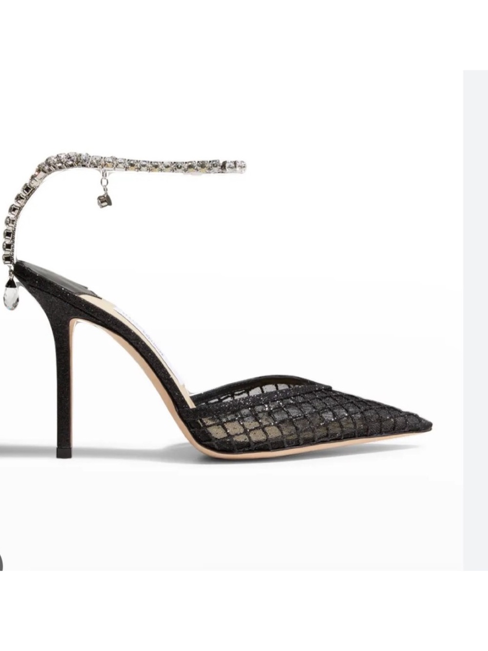 Jimmy Choo Saeda Glitter Crystal Ankle-Strap Pumps